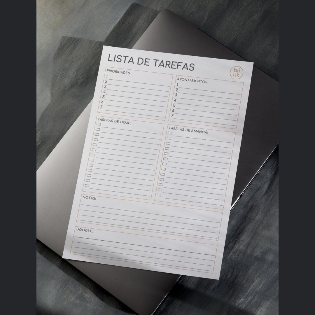 Lista de Tarefas Diárias - Produtividade Máxima - Inglês e Português